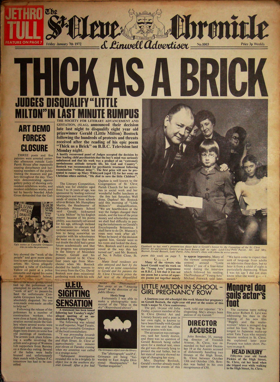 Thick as a brick Jethro tull cover