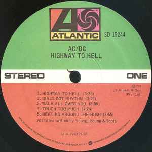 Higway to hell label